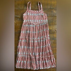 Velvet Heart Tiered Print Midi Tank Dress Small New